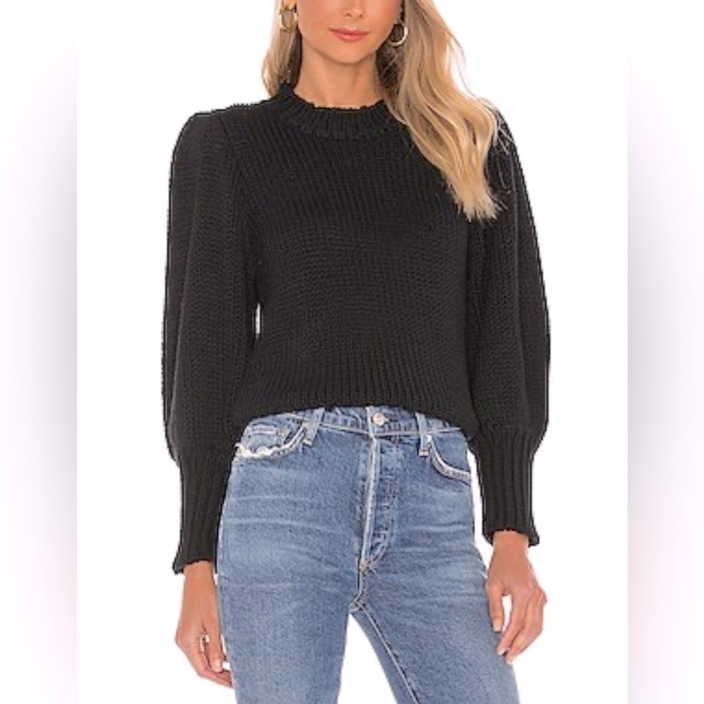 PISTOLA + REVOLVE, Gabbie 3/4 Puff Sleeve Sweater, XS in Black